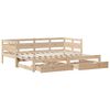 vidaXL Daybed with Trundle and Drawers without Mattress 90x190 cm Single
