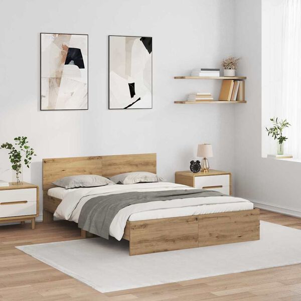vidaXL Bed Frame Artisan Oak 120 x 200 cm Engineered Wood