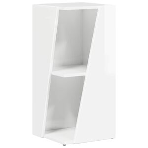 vidaXL Side Shelf 33 x 32 x 70.5 cm Engineered Wood High Gloss White