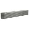 vidaXL Garden Raised Bed | Grey | Powder-coated steel | Large | Durable