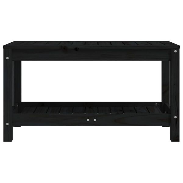 vidaXL Garden Bench Black 82.5x35x45 cm Solid Wood Pine