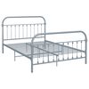 vidaXL Bed Frame without Mattress Grey Metal 140x200 cm
