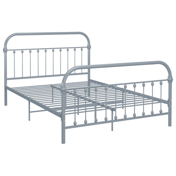 vidaXL Bed Frame without Mattress Grey Metal 140x200 cm
