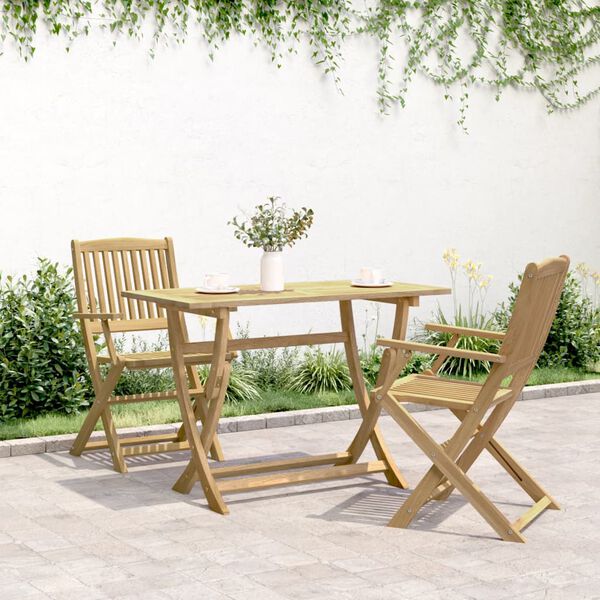 vidaXL Folding Garden Table 110x55x75 cm Solid Wood Acacia