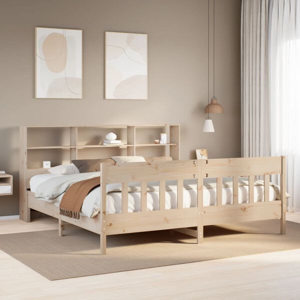 vidaXL Bed Frame without Mattress 180x200 cm Super King Solid Wood Pine
