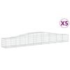 vidaXL Arched Gabion Baskets 5 pcs 400x50x40/60 cm Galvanised Iron