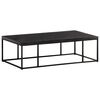 vidaXL Coffee Table Carved Top Black 110x60x34 cm Solid Mango Wood