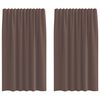 vidaXL Voile Curtains with Rod Pockets 2 pcs Brown