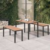vidaXL 3 Piece Garden Dining Set Steel and WPC Brown and Black