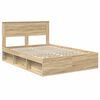 vidaXL Bed Frame with Headboard Sonoma 140 x 190 cm Solid Pine Wood
