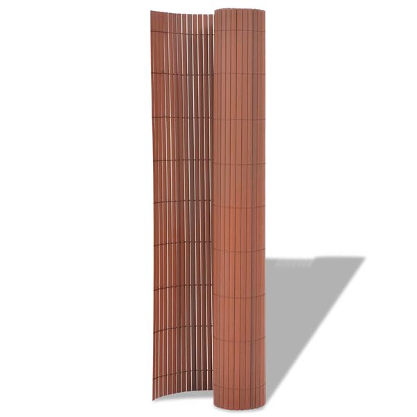 vidaXL Garden Fence Brown 150 x 500 cm PVC
