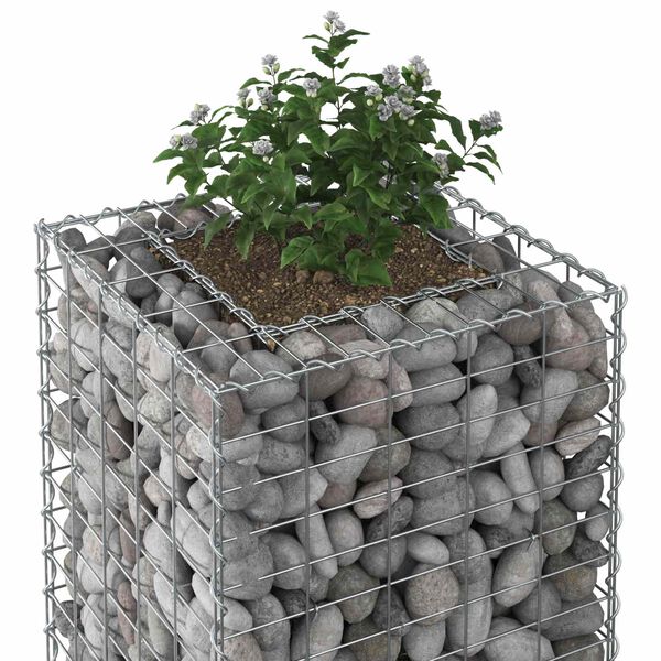 vidaXL Gabion Raised Bed Silver 50 x 50 x 150 cm Galvanised Steel
