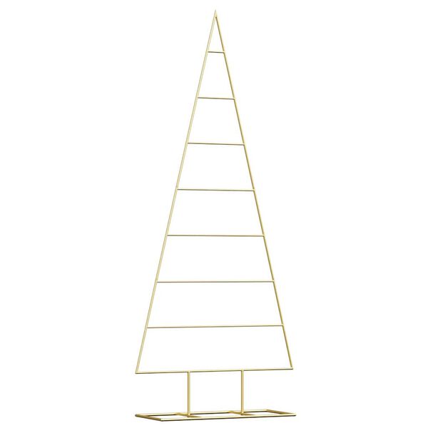 vidaXL Metal Christmas Tree with Stand Gold 150 cm Powder-coated steel