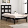 vidaXL Bed Frame without Mattress Black 75x190 cm Small Single Solid Wood