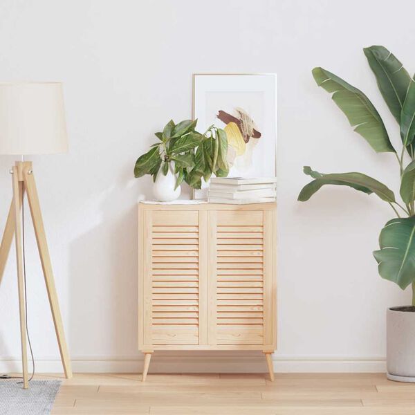 vidaXL Cabinet Doors Louvred Design 2 pcs 61.5x29.5 cm Solid Wood Pine