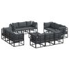 vidaXL Garden Sofa Set with Cushion 13 pcs Black Aluminium