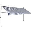vidaXL Manual Retractable Awning with LED 350 cm Blue and White