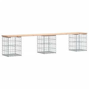 vidaXL Garden Bench Gabion Design 203x31x42 cm Solid Wood Pine