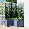 vidaXL Garden Planter with Trellis Blue Grey 80x80x136 cm PP