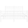 vidaXL Metal Bed Frame without Mattress with Footboard White 140x200cm