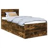 vidaXL Bed Frame with Headboard Smoked Oak 90 x 190 cm Engineered Wood