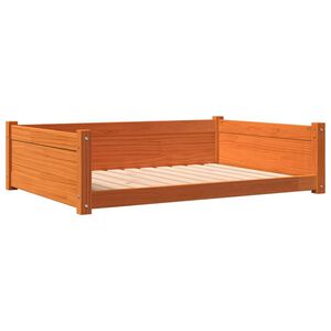 vidaXL Dog Bed Wax Brown 105.5x75.5x28 cm Solid Wood Pine