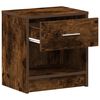 vidaXL Bedside Cabinet with Drawer Smoked Oak 39x28x41 cm