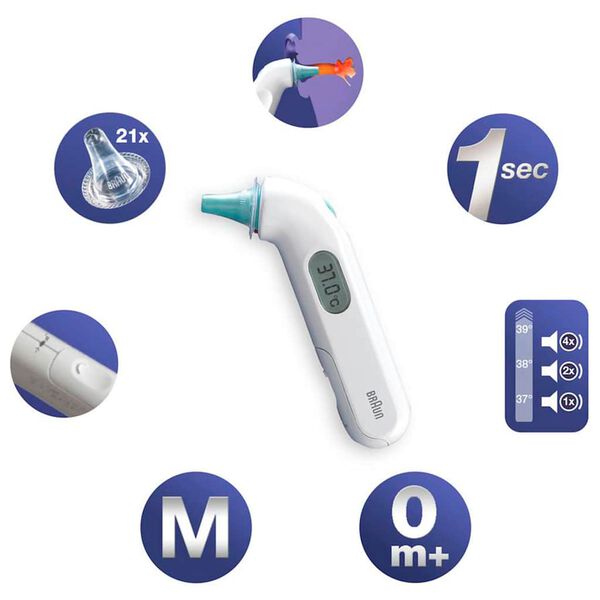 Braun Ear Thermometer "ThermoScan 3" White