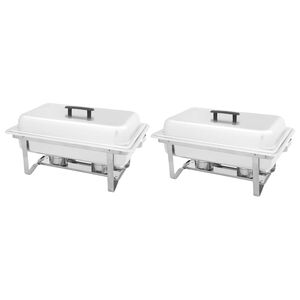 vidaXL 2 Piece Chafing Dish Set Stainless Steel