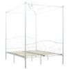 vidaXL Canopy Bed Frame without Mattress White Metal 120x200 cm