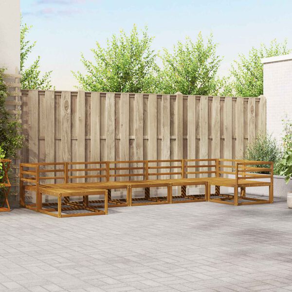 vidaXL Outdoor Sofa Set 7 pcs Natural Solid Acacia Wood