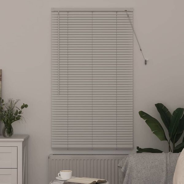 vidaXL Window Blind with Curtains Manual White Aluminium