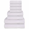 vidaXL 8 Piece Towel Set "FROGN" White 360 gsm
