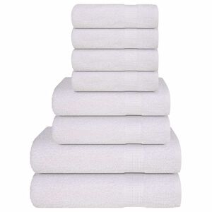 vidaXL 8 Piece Towel Set "FROGN" White 360 gsm