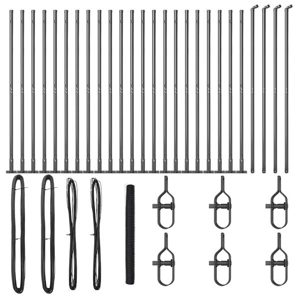 vidaXL Fence with Posts Grey 1.5 x 50 m PVC-coated steel