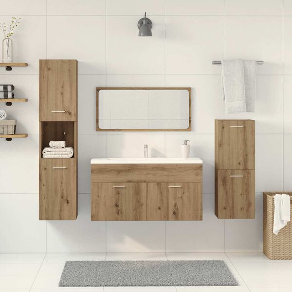 vidaXL 4 Piece Bathroom Furniture Set Artisan Oak Engineered Wood