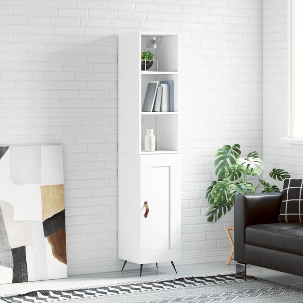 vidaXL Highboard White 34.5x34x180 cm Engineered Wood