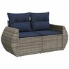 vidaXL 9 Piece Garden Sofa Set with Cushions Brown Poly Rattan Acacia