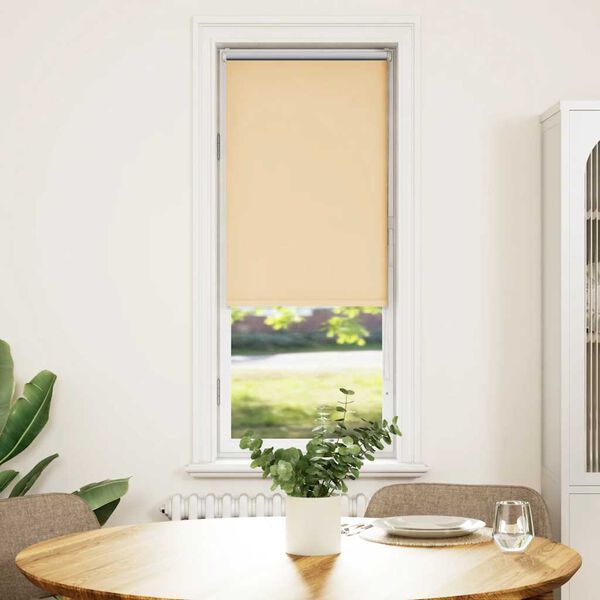 vidaXL Roller Blind Blackout Beige 45x130 cm Fabric Width 40.7 cm Polyester