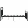 vidaXL Metal Bed Frame without Mattress with Footboard Black 140x200cm