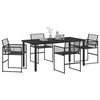 vidaXL Garden Dining Set 5 pcs Black Powder-Coated Steel
