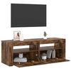vidaXL TV Cabinet with LED Lights Smoked Oak 120x35x40 cm