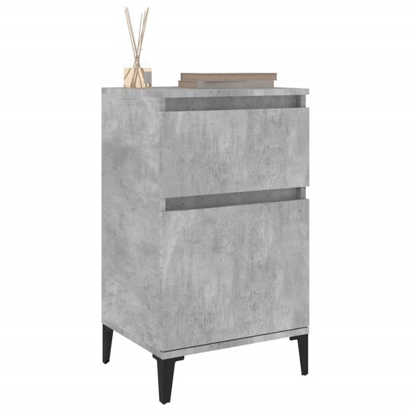 vidaXL Bedside Cabinets 2 pcs Concrete Grey 40x35x70 cm