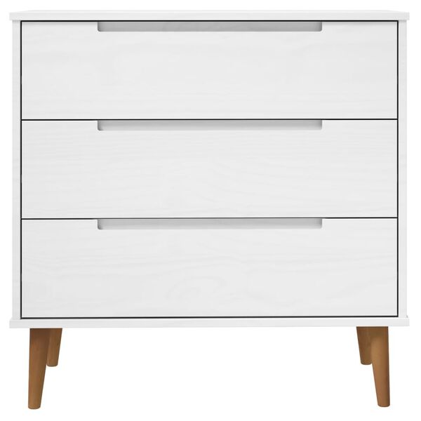 vidaXL Drawer Cabinet MOLDE White 80x40x80 cm Solid Wood Pine