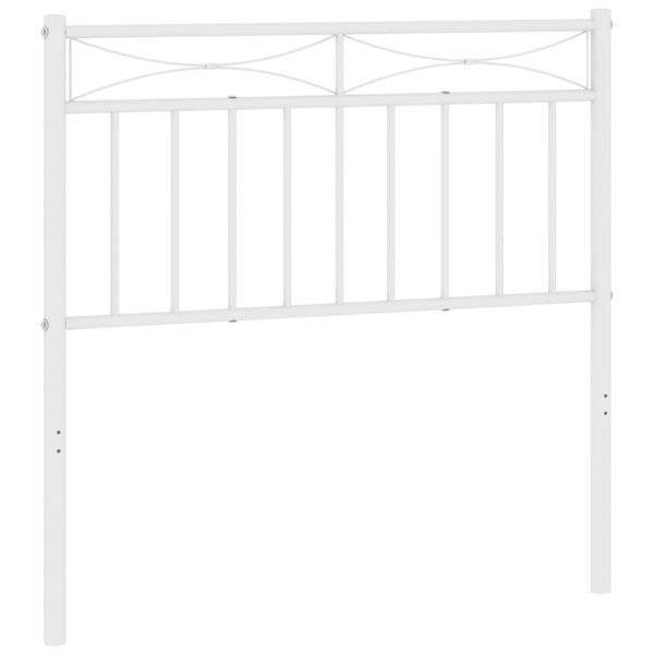 vidaXL Metal Replace Headboard White 90 cm