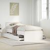 vidaXL Bed Frame without Mattress with Headboard White 75x190 cm Small Single Solid Wood Pine