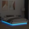 vidaXL Bed Frame with LED without Mattress White 140x200 cm