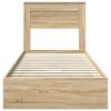 vidaXL Storage Bed with Drawer Sonoma Oak 100 x 200 cm Engineered Wood