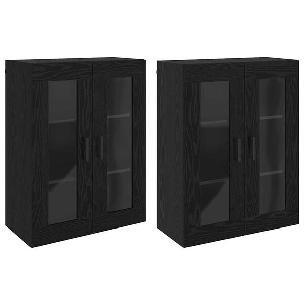 vidaXL Wall Mounted Cabinets 2 pcs Black oak 69.5 x 34 x 90 cm
