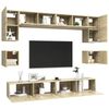 vidaXL 8 Piece TV Cabinet Set Sonoma Oak Engineered Wood
